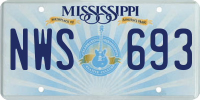 MS license plate NWS693