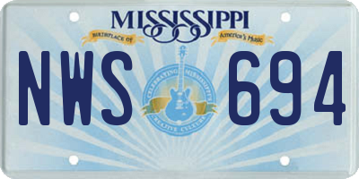 MS license plate NWS694