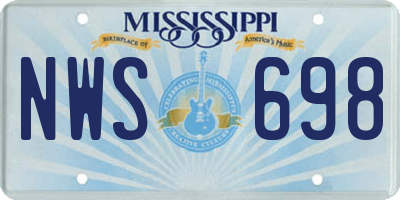 MS license plate NWS698