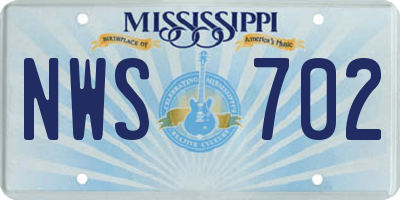 MS license plate NWS702