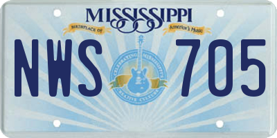 MS license plate NWS705
