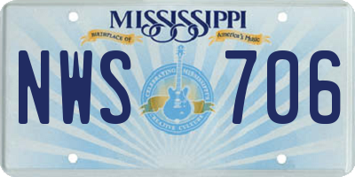 MS license plate NWS706