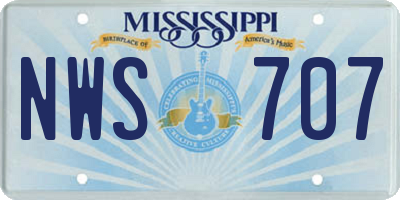 MS license plate NWS707