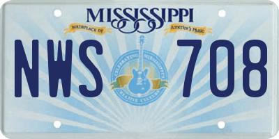 MS license plate NWS708