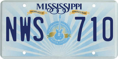 MS license plate NWS710