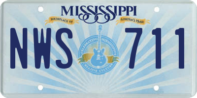 MS license plate NWS711