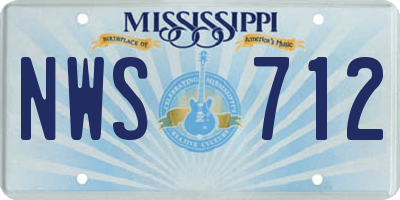 MS license plate NWS712