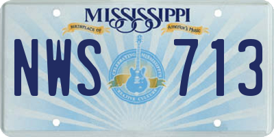 MS license plate NWS713