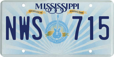 MS license plate NWS715