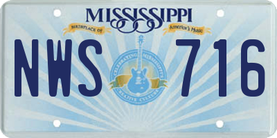 MS license plate NWS716