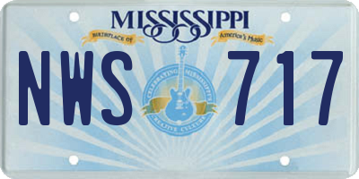 MS license plate NWS717