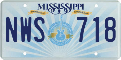 MS license plate NWS718