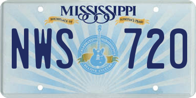 MS license plate NWS720