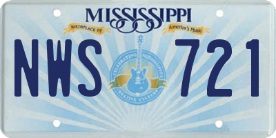 MS license plate NWS721