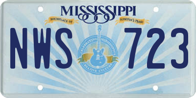 MS license plate NWS723