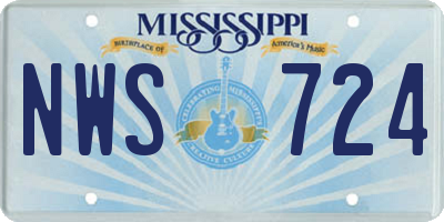 MS license plate NWS724