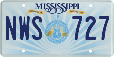 MS license plate NWS727