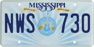 MS license plate NWS730
