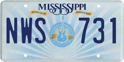 MS license plate NWS731