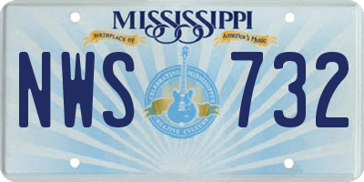 MS license plate NWS732