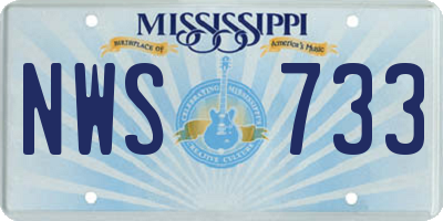 MS license plate NWS733