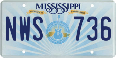 MS license plate NWS736