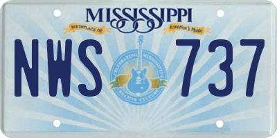 MS license plate NWS737