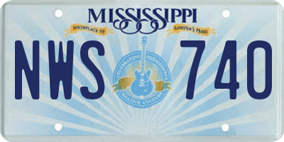 MS license plate NWS740