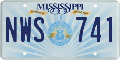 MS license plate NWS741