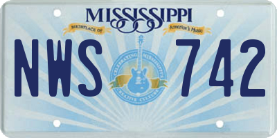 MS license plate NWS742