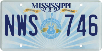 MS license plate NWS746