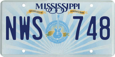 MS license plate NWS748