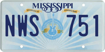 MS license plate NWS751