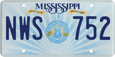 MS license plate NWS752