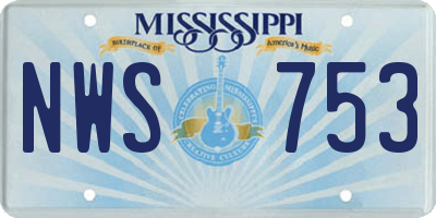 MS license plate NWS753