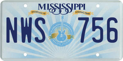 MS license plate NWS756