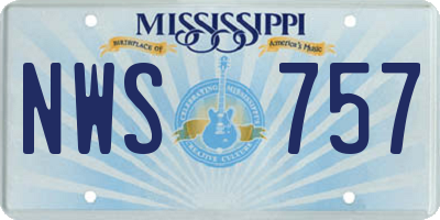MS license plate NWS757