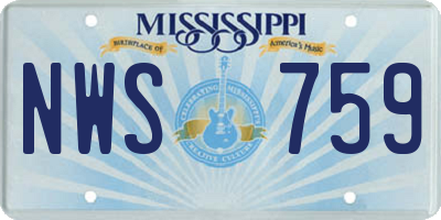 MS license plate NWS759