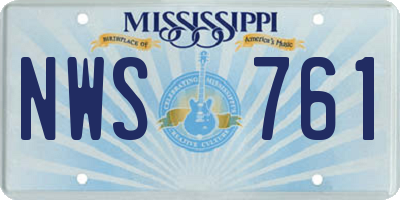 MS license plate NWS761