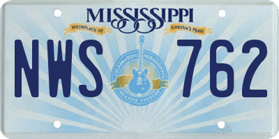 MS license plate NWS762