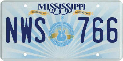 MS license plate NWS766