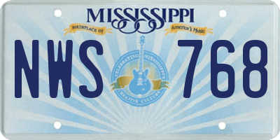MS license plate NWS768