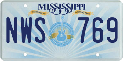 MS license plate NWS769
