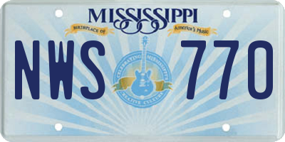 MS license plate NWS770