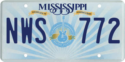MS license plate NWS772