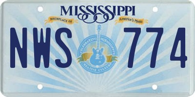 MS license plate NWS774