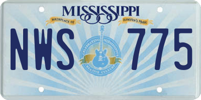 MS license plate NWS775