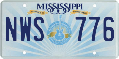 MS license plate NWS776