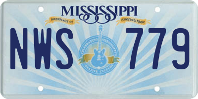 MS license plate NWS779