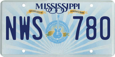 MS license plate NWS780